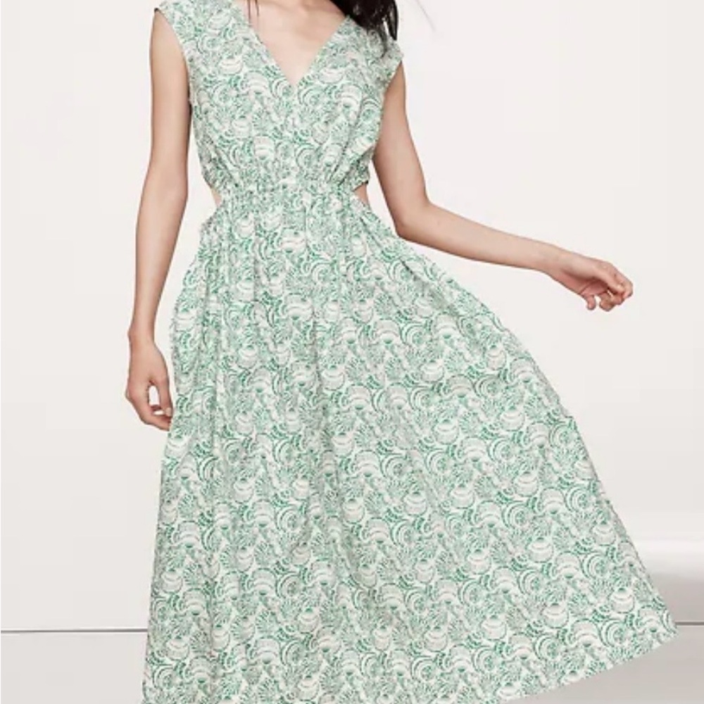 Banana Republic COTTON POPLIN SIDE CUT-OUT MIDI DRESS Shell print - Picture 2 of 7